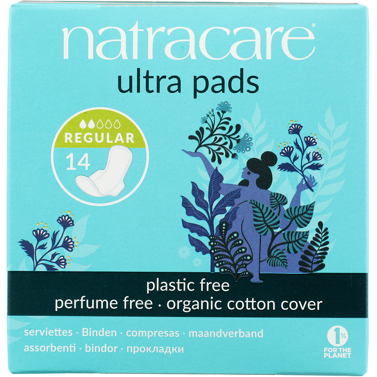 Natracare Cotton Ultra Pads mit Flügel Regular 14 Stück - Bild 2 von 3