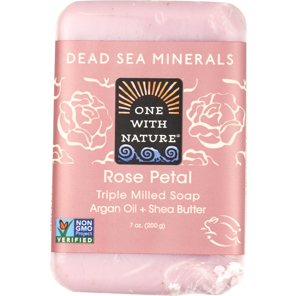 One With Nature Rose Petal Bar Soap Dead Sea Minerals 7 Oz - Picture 2 of 2