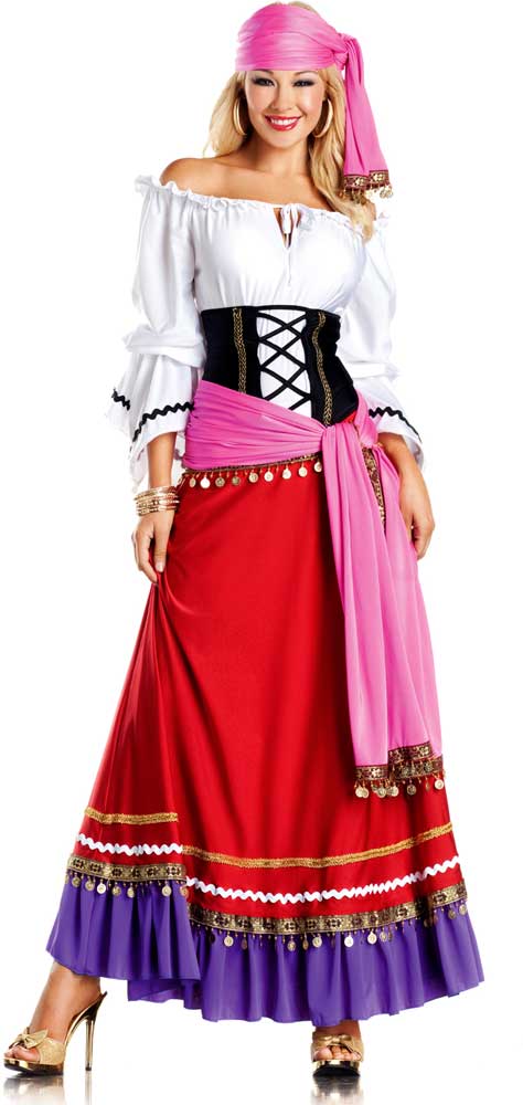 Adult Women Tempting Gypsy Fortune Teller Costume New Halloween Sexy Outfit Ebay 3664