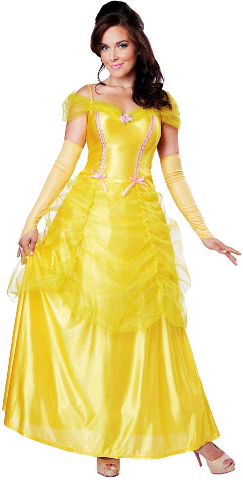 Classic Beauty Storybook Princess Belle Halloween Costume Outfit Adult ...