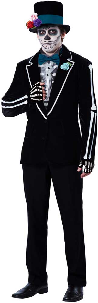 Deluxe Undead Skeleton Groom Jacket Day Of The Dead Zombie Costume