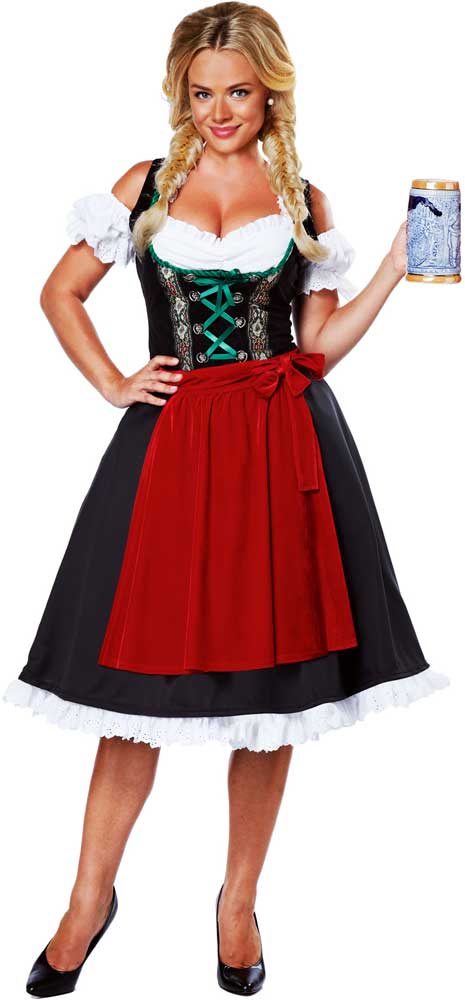 Cheers Traditional German Dirndl Fraulein Dress Oktoberfest Costume