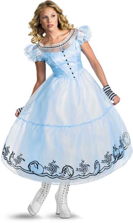 Licensed Disney Alice In Wonderland Blue Dress Movie Deluxe Adult Women Costume Ebay 