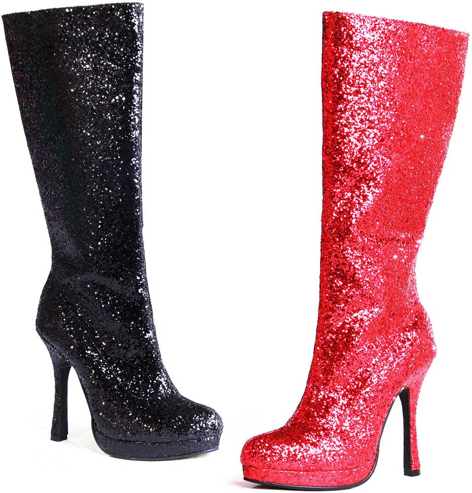 Disco Fever Knee High Glitter Stiletto High Heels Boots Shoes Adult ...