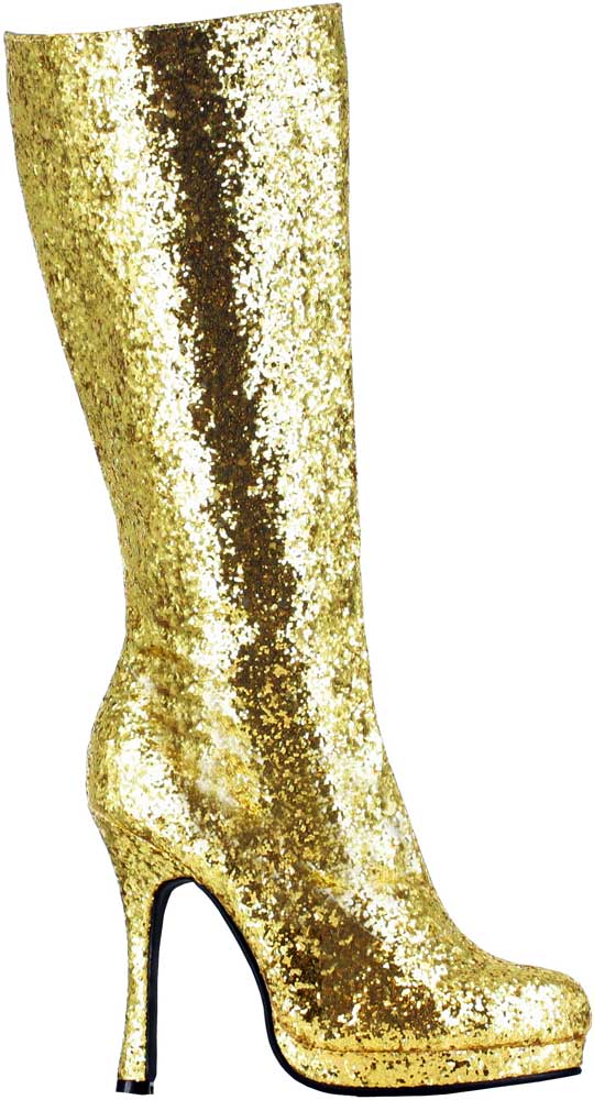 Disco Fever Knee High Glitter Stiletto High Heels Boots Shoes Adult ...