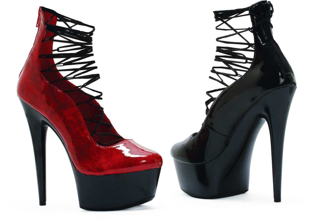 Devilish Platform Stilettos Web Lace Ankle Pumps High Heels Shoes Adult ...