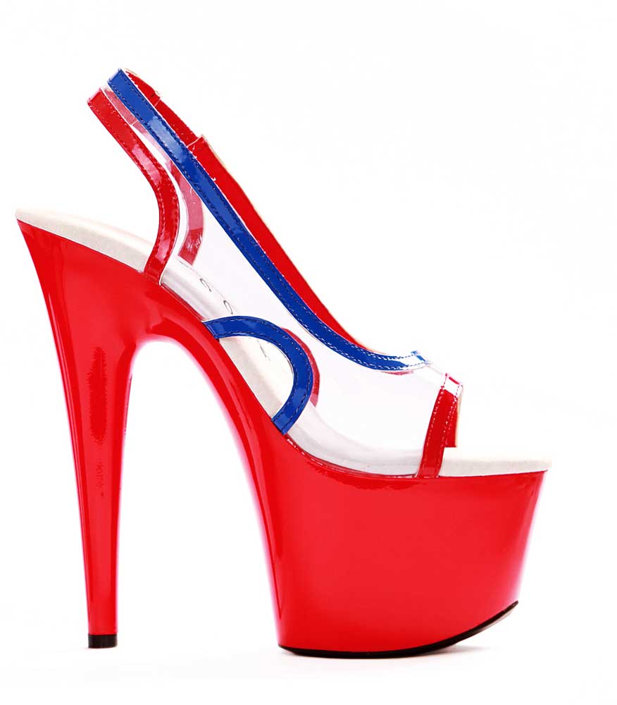 clear sling back heel