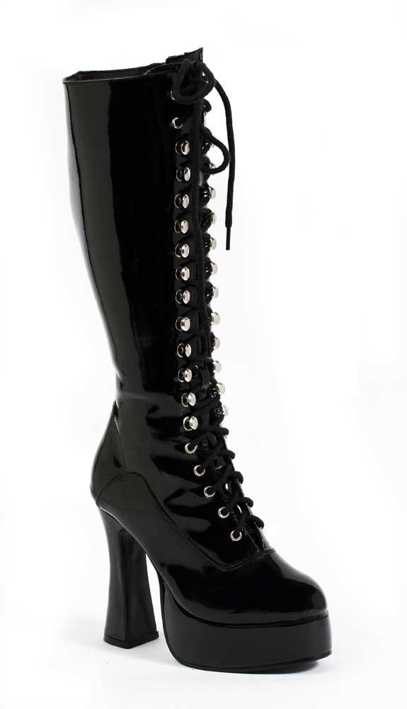 Hot Zipper Lace Up Platform Knee High Go Go Dancer Heels Boots Shoes ...