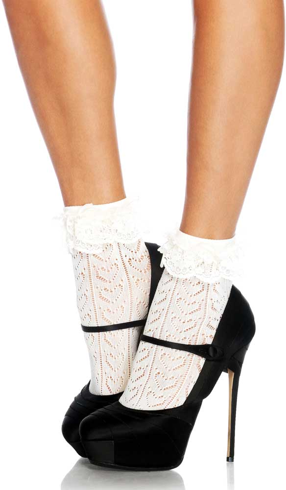 Cute Crochet Hearts Lace Top Ankle Socks Chaussettes Anklets Hosiery