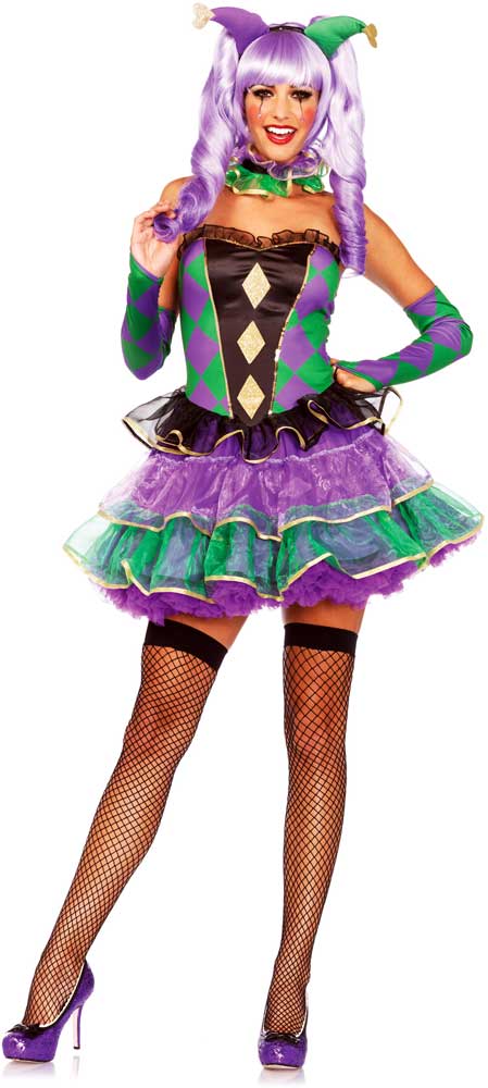 Sexy Party Girl Jester Fat Tuesday Dress Outfit Mardi Gras Costume Adult Women Ebay 