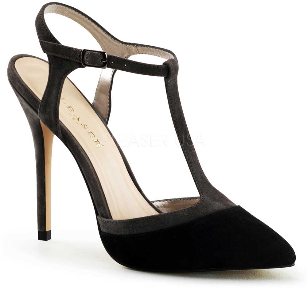T-Strap Closed Pointed Toe Platform Stiletto Sandal High Heels Shoes ...