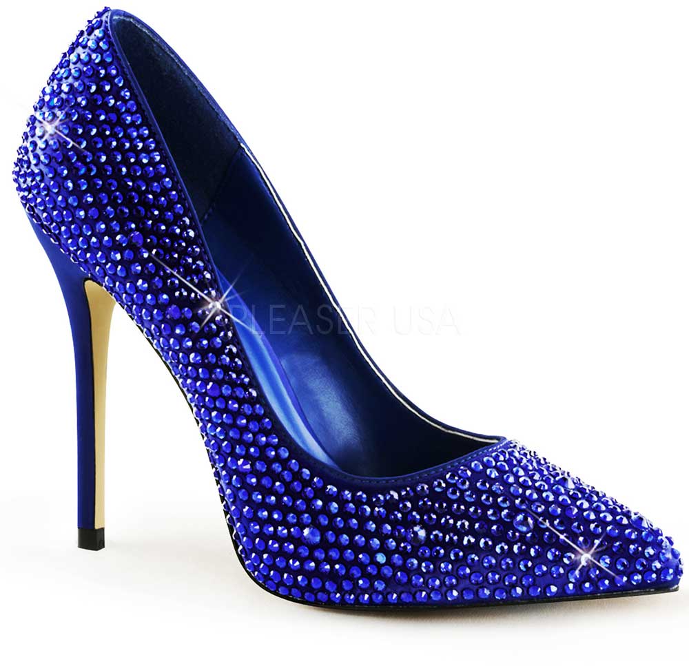 Sexy Rhinestone Covered Pointed Toe Stiletto Pumps High Heels Shoes ...
