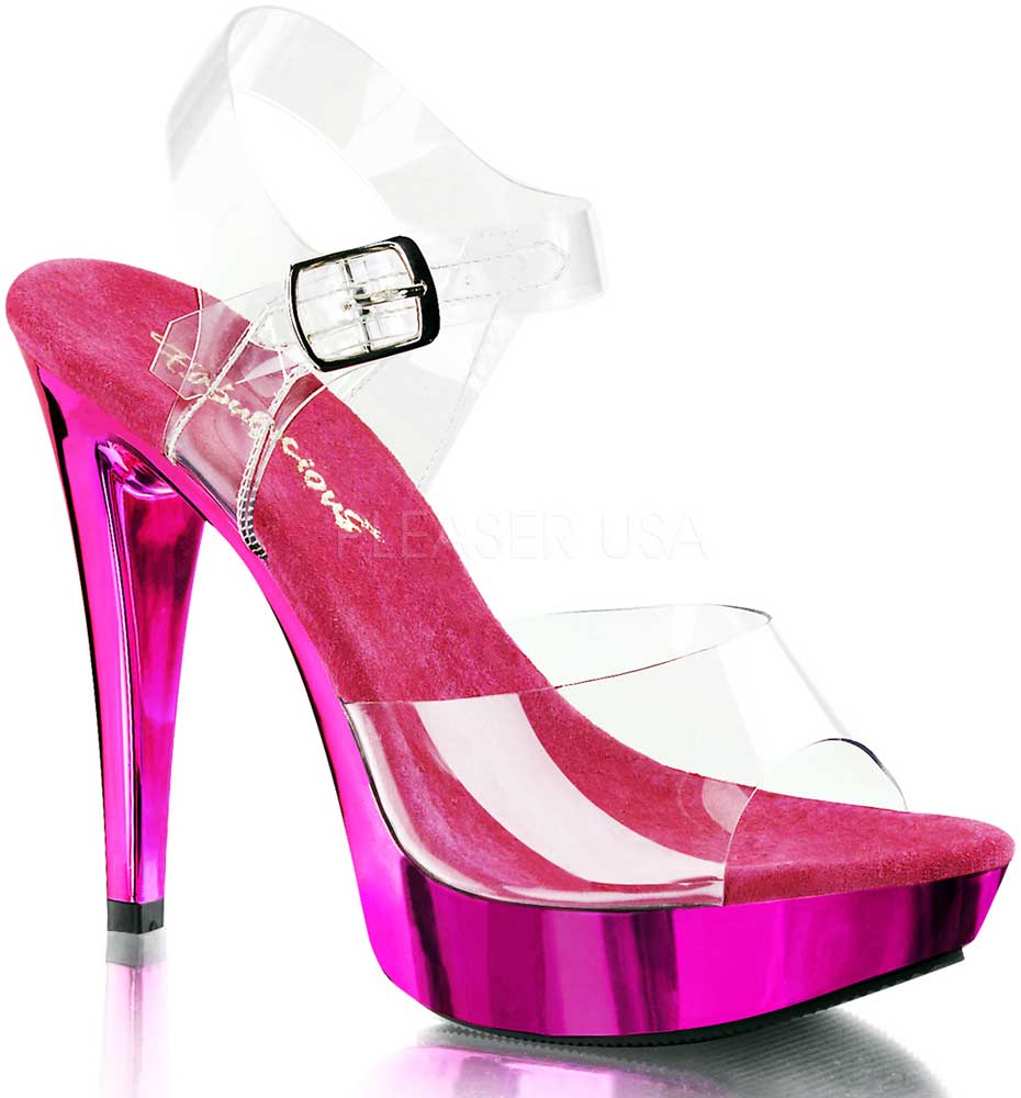 Clear Upper Ankle Strap Sandals Platform Stiletto High Heels Shoes ...