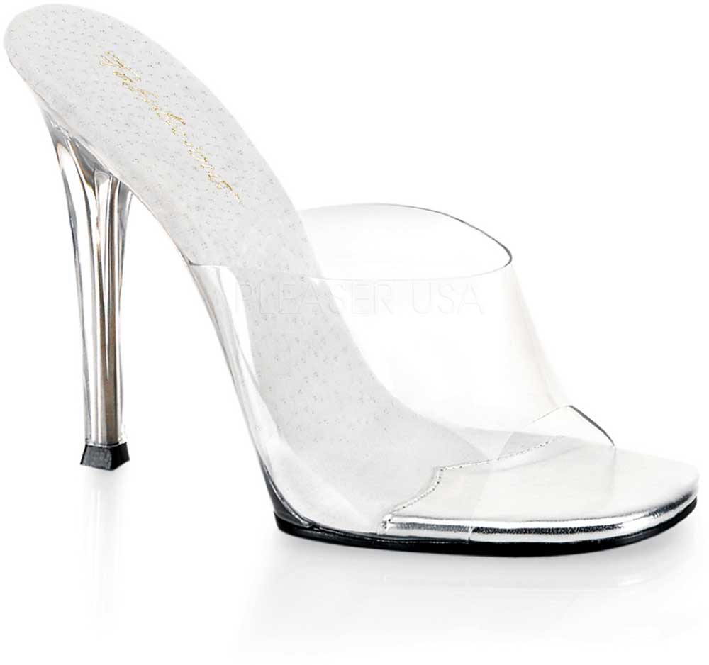 Open Toe Clear Upper Slide Mules Stiletto Sandals High Heels Shoes ...