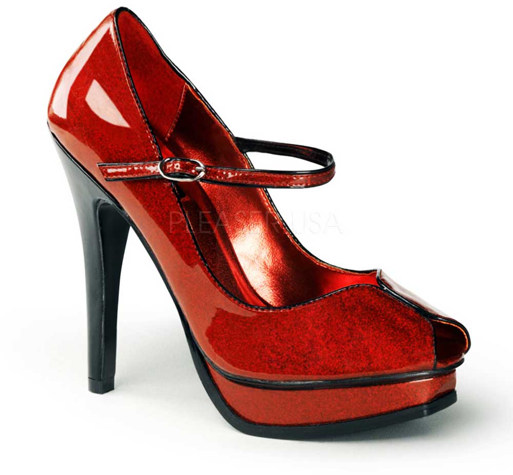 Glitter Peep Toe Platform Stiletto Mary Jane Pumps High Heels Shoes ...