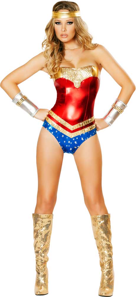 Sexy Superhero Hottie Wonder Woman Romper Halloween Costume Outfit Adult Women EBay