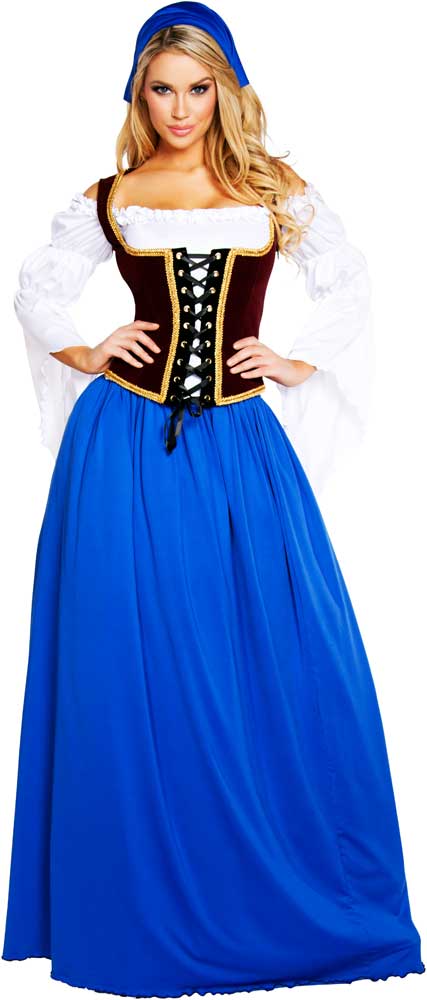 Sexy Medieval Wench Maiden Off Shoulder Blouse Renaissance Costume Adult Women 1644