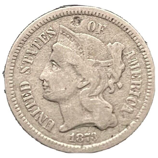 1873 Coins Three Cent Nickel