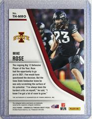 Back Of Card TH-MRO | Mike Rose Football Cards 2022 Panini Chronicles Draft Picks Threads Rookie Signatures
