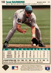 Rear | Bret Barberie Baseball Cards 1995 Collector's Choice Se