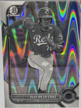 Elly De LA Cruz Black White RayWave BDC 80 Prices 2022 Bowman