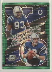 Dwight Freeney, Peyton Manning [Green Pulsar] #XO-10 Football Cards 2021 Panini Contenders Optic Xs and Os Prices