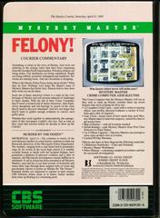 Reverse Box Art | Felony Commodore 64