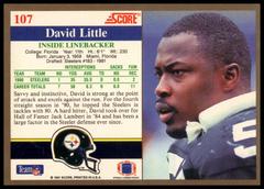Back Of Card | David Little Football Cards 1991 Score