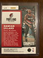 Back | Damian Lillard Basketball Cards 2022 Panini Donruss Complete Players