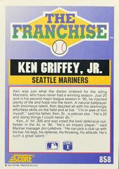 Card Back | Ken Griffey Jr. Baseball Cards 1991 Score