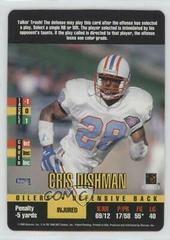 Cris Dishman Football Cards 1995 Panini Donruss Red Zone Prices