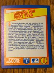 Browns Win First Ever #13 Baseball Cards 1989 Score Magic Motion Trivia A Year to Remember Prices