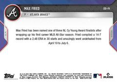 Back | Max Fried Baseball Cards 2022 Topps Now Off Season