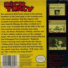 Dick Tracy - Back | Dick Tracy GameBoy