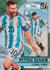 Lionel Messi [Green] #1 Soccer Cards 2022 Panini Donruss Pitch Kings Prices