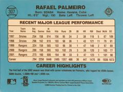 Rear | Rafael Palmeiro Baseball Cards 2002 Donruss Originals
