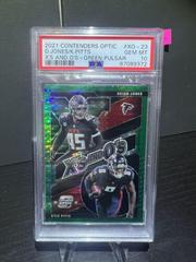 Deion Jones, Kyle Pitts [Green Pulsar] #XO-23 Football Cards 2021 Panini Contenders Optic Xs and Os Prices