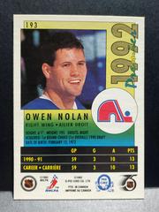 Back | Owen Nolan Hockey Cards 1991 O-Pee-Chee Premier