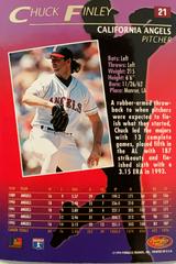 Rear | Chuck Finley Baseball Cards 1994 Sportflics 2000