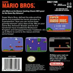 Back Cover | Super Mario [Classic NES Series] GameBoy Advance