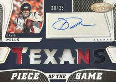 Davis Mills [Gold] Football Cards 2022 Panini Certified Piece of the Game Signatures Prices