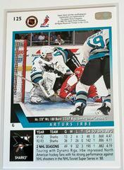 Backside | Arturs Irbe Hockey Cards 1993 Upper Deck