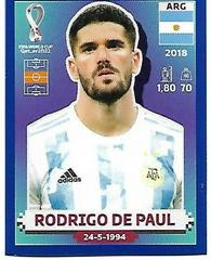 Rodrigo De Paul [Blue Border] Soccer Cards 2022 Panini World Cup Qatar Stickers Prices