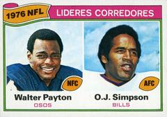 Walter Payton, O.J. Simpson [Rushing Leaders] Football Cards 1977 Topps Mexican Prices