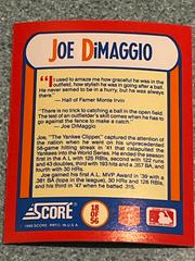Joe DiMaggio #18 Baseball Cards 1990 Score the MVP's Prices