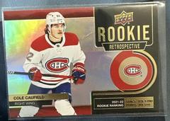Cole Caufield [Gold] Hockey Cards 2022 Upper Deck Rookie Retrospective Prices