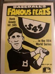 A’s/Hank Gowdy Baseball Cards 1986 Fleer Baseball's Famous Feats Prices