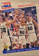 First Round: Spurs 3, Trail Blazers 1 #183 Basketball Cards 1993 Upper Deck Prices