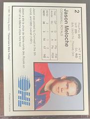 Back | Jason Meloche Hockey Cards 1991 7th Inning Sketch OHL