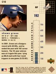 Rear | Shawn Green Baseball Cards 2002 Upper Deck Chasing History